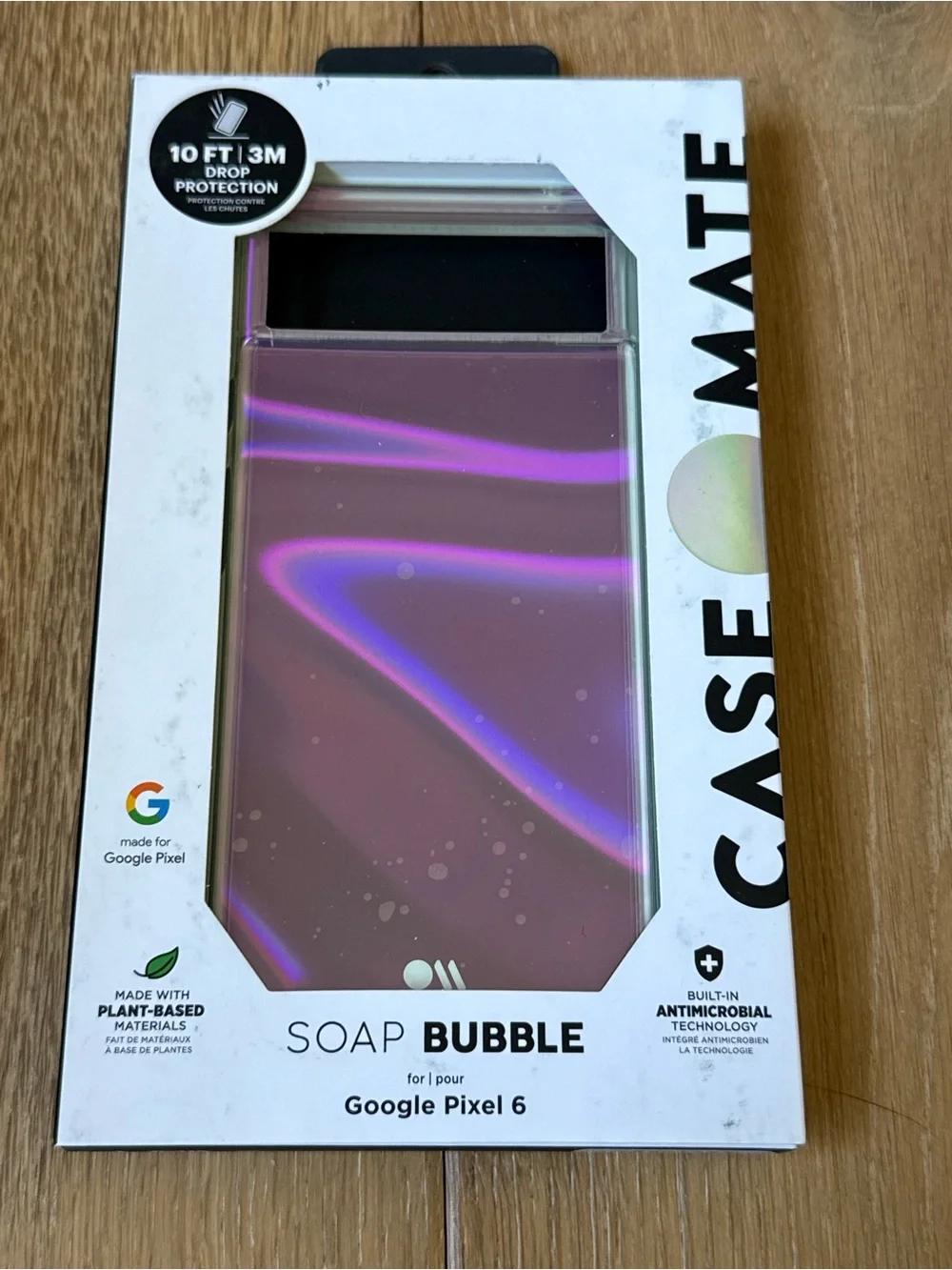 New Case-mate Soap Bubble Google Pixel 6 Case Iridescent Pink Purple